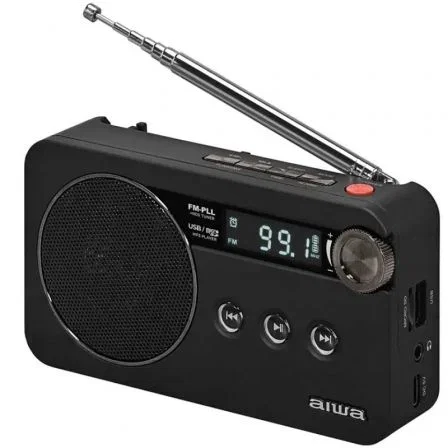 Aiwa Radio Portátil RS-77PLLBK Negro